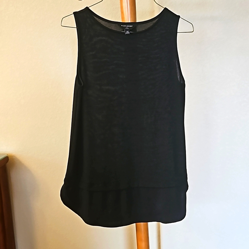 Banana Republic, Shirtail Hem, Black, Sleeveless Sweater, XS